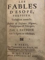 Les Fables d'Esope, Phrygien. Traduction Nouuelle. Illustree de Discours Moraux, Philosophiques & Politiques, par I. Bavdoin. Avec les figures en traille douce.