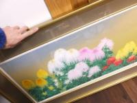 森田りえ子　巨大シルクスクリーン「 秋蒼穹」限285　直筆サイン　美品　菊