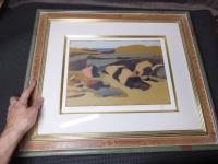 熊谷守一　「冬の海」　シルクスクリーン版画　限100　落款有　　