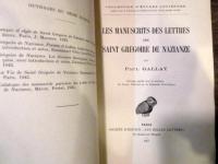 Les Manuscrits des Lettres de Saint Gregoire de Nazianze/
Les manuscrits des lettres de Saint Grégoire de Nazianze 1957