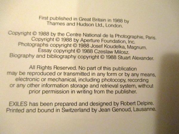 The EXILES【古本】 Josef Koudelka EXILES(Josef Koudelka) / 古本、中古本、古書籍の通販