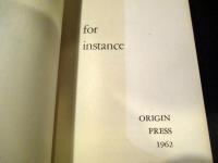 Cid Corman  for in- stance （1961年11月26日発行　英語　和綴本）チド・コーマン　詩集