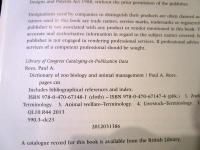 Dictionary of zoo biology and animal management