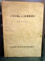 玉川上水および分水路調査　昭和38年