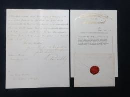 ヴィクトリア女王直筆署名入書簡　封筒付