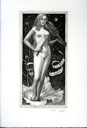 林由紀子蔵書票7　「星夜」