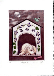 原島典子蔵書票8　「月の子供」