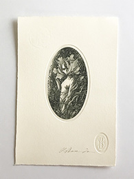 坂東壮一蔵書票19　「横向きの女」