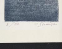 清宮質文木版画「夢の中へ」　1983年　【限定50部　サイン・エディション入】