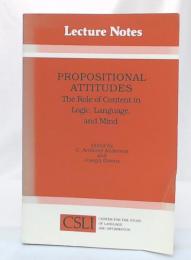 Propositional Attitudes: The Role of Content in Logic, Language, and Mind (Lecture Notes) 