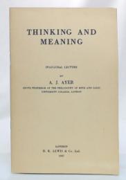 Tinking and Meaning : inaugural lecture
