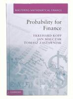 Probability for Finance (Mastering Mathematical Finance) 