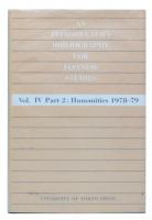 an introduction bibliography for Japanese studies vol.4 part 2 humanities 1978-79