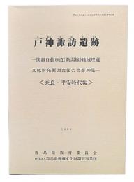 戸神諏訪遺跡　奈良・平安時代編　関越自動車道(新潟線)地域埋蔵文化財発掘調査報告書30