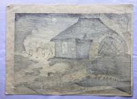 大野麦風　木版画