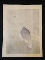 鳩　木版画　Woodblock print