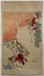 渡辺省亭　木版画１　