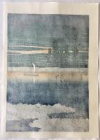 川瀬巴水　牛堀の夕暮　木版画