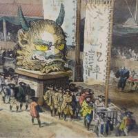 Illustrated Travels スワの誕生日の日本の祭 Japanese Matsuri on Suwas Birthday 19世紀 手彩色 銅版画 イラストレイテッド・トラベル