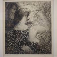 Paul Alex Deschmacker ポール・アレックス・デシュマッカー銅版画 黒いバラ