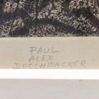 Paul Alex Deschmacker ポール・アレックス・デシュマッカー銅版画 黒いバラ