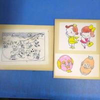 『さが工房 挿絵原画台紙11枚裏表53点貼込』キャップを被った女の子/牛のスキー場/プレイバンク洋酒喫茶 他