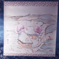 高級木版画摺り複製！今村紫紅『春さき』軸装