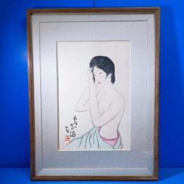 竹久夢二木版画『ネルの感触』