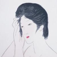 竹久夢二木版画『ネルの感触』