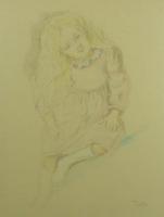 バルテュス サイン入リトグラフ『座っているヴァレリー』限100 Balthus: Portrait de Valerie