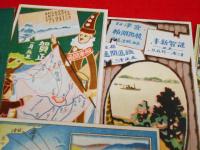 【戦前絵葉書】大正13年・鉄道開路舩路開始四月宮津橋立遊覧汽車(京都宮津線)　絵葉書　5枚