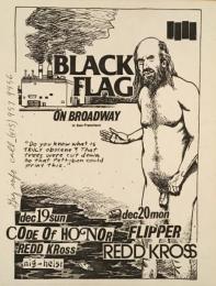[英]BLACK FLAG on Broadway: Dec 19; C0de 0f Hon0r, Redd Kross, nig-heist/ Dec 20; Flipper, Redd Kross