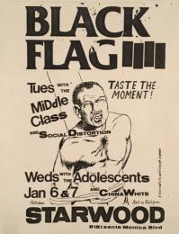 [英]BLACK FLAG Tues with the MiDdle Class and Social Distortion/ Weds with the Adolescents and China White