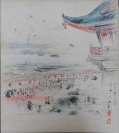 伊藤晴雨自筆彩色画色紙　煙草十二ケ月　全１２枚一括