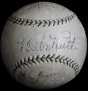昭和9年来日ベーブ・ルース、レフティー・ゴメス、ジミー・フォックス他寄書サインボール Babe Ruth、Jimmie Foxx、Lefty Gomez、Eric McNair、Rabbit Warstler