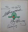 ヤニック・ノア、イワン・レンドル、ジョン・マッケンロー、アンドレス・ゴメス寄書サイン色紙 Yannick Noah、Ivan Lendl、John McEnroe、Andres Gomez