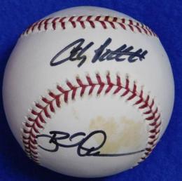 アンディ・ペティット、ブラッド・オースマス自筆サインボール　andy pettitte　Brad Ausmus