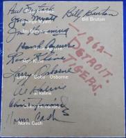 １９６２年来日時デトロイト・タイガース選手寄書サイン色紙