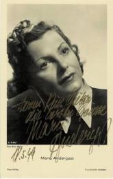 マリア・アンダーガスト自筆サイン入絵葉書　Maria Andergast