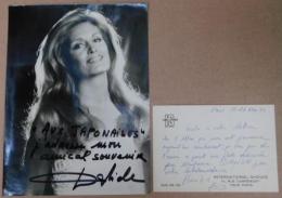 ダリダ自筆サイン入写真・メッセージカード　Dalida