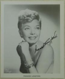 フランセス・ラングフォード自筆サイン入写真　Frances Langford