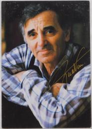 シャルル・アズナヴール自筆サイン入絵葉書　Charles Aznavour