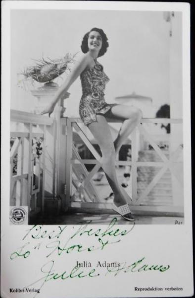 ジュリー・アダムス自筆サイン入絵葉書 Julie Adams / ビブリオ / 古本、中古本、古書籍の通販は「日本の古本屋」 / 日本の古本屋