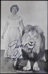 ジューン・アリソン自筆サイン入絵葉書 June Allyson