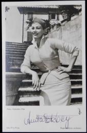 アニタ・エクバーグ自筆サイン入絵葉書 Anita Ekberg