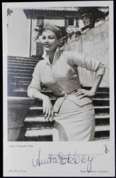 アニタ・エクバーグ自筆サイン入絵葉書 Anita Ekberg