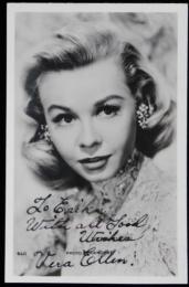 ヴェラ＝エレン自筆サイン入絵葉書　Vera-Ellen