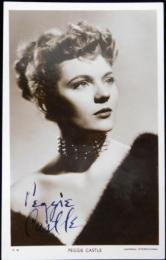 ペギー・キャッスル自筆サイン入絵葉書　Peggie Castle