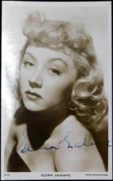 グロリア・グレアム自筆サイン入絵葉書　Gloria Grahame