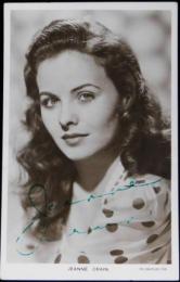 ジーン・クレイン自筆サイン入ブロマイド  Jeanne Crain